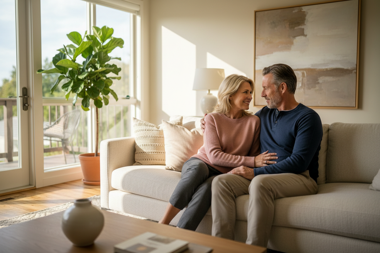 Pareja madura disfrutando de su compañía